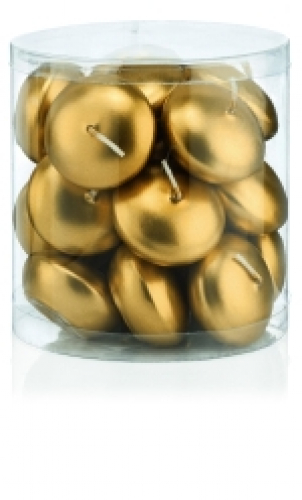 24er Pack Schwimmkerzen Ø 45mm lackiert in Farbe Gold oder Silber